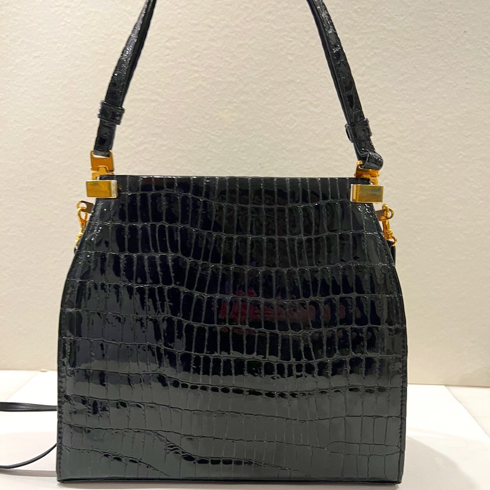 Vintage Stuart Weitzman Structured Crocodile Evening Bag